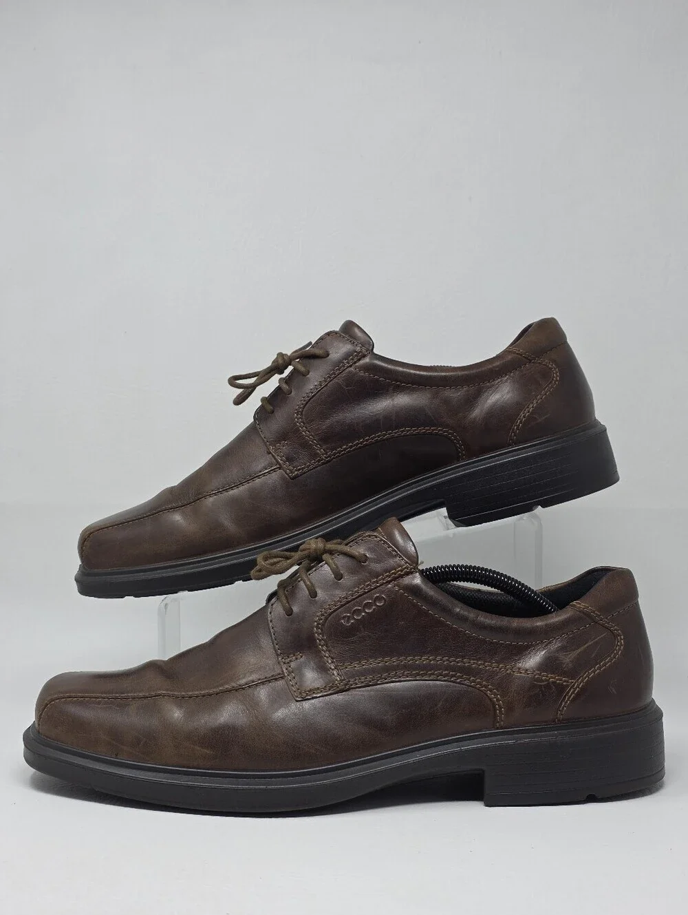 ECCO Shoes Men's Size EU 46 Helsinki Lace Up Oxford Brown Leather Casual
